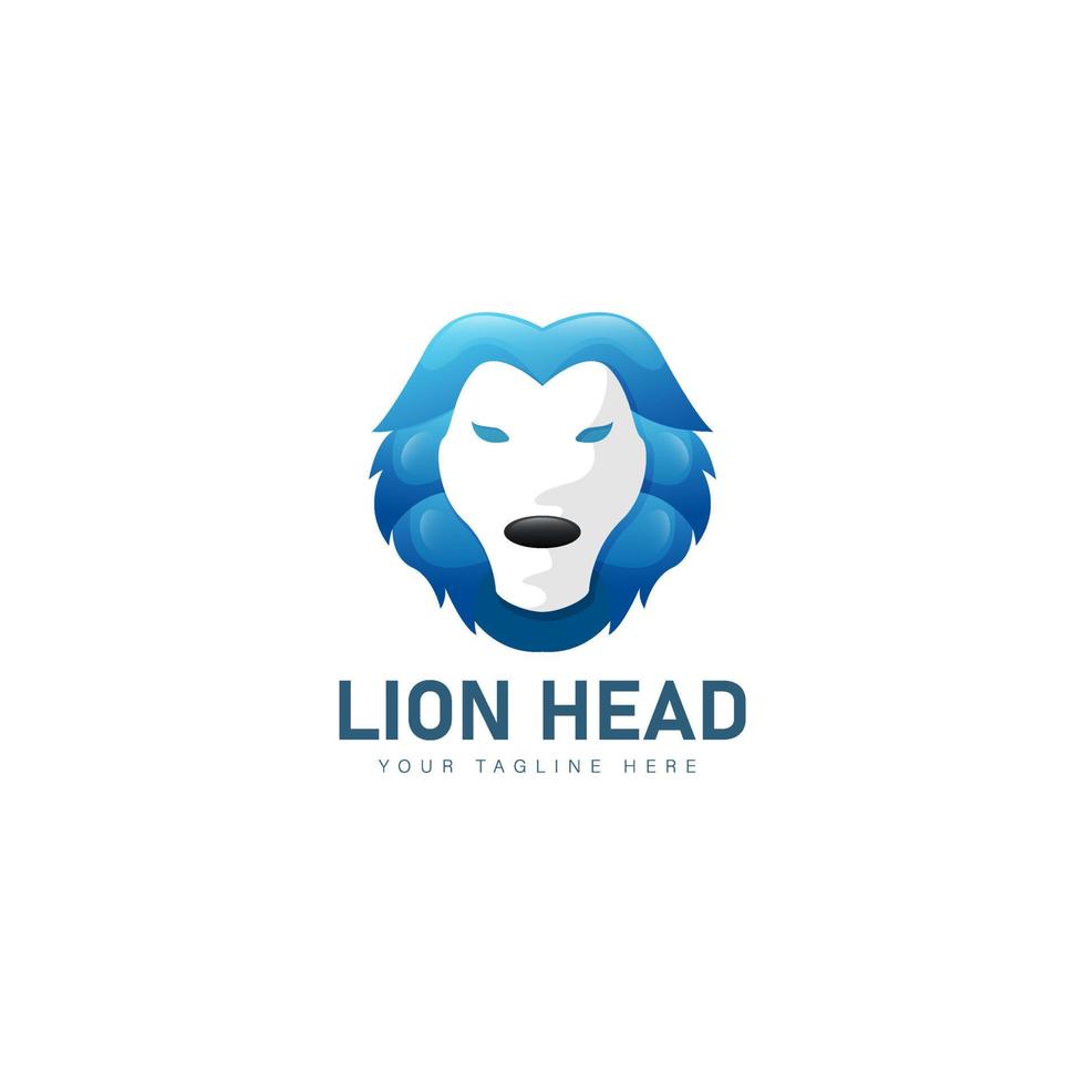 Lion head gradient logo design icon illustration vector