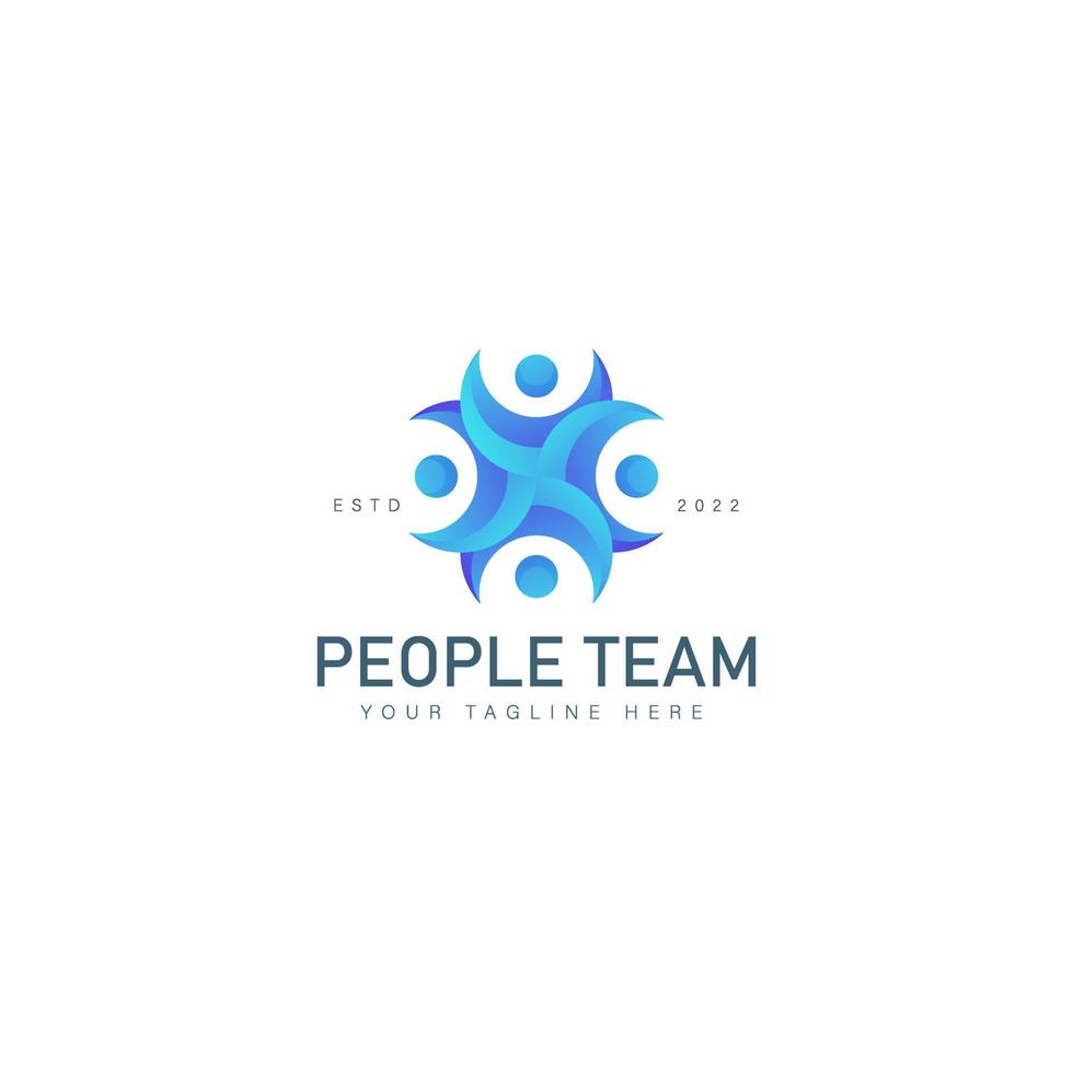 People team gradient logo design icon illustration vector