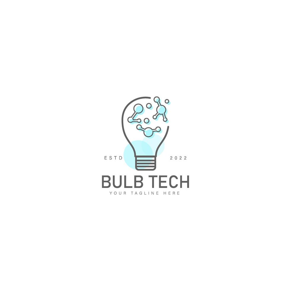 Bulb with technology connection logo design icon illustration vector