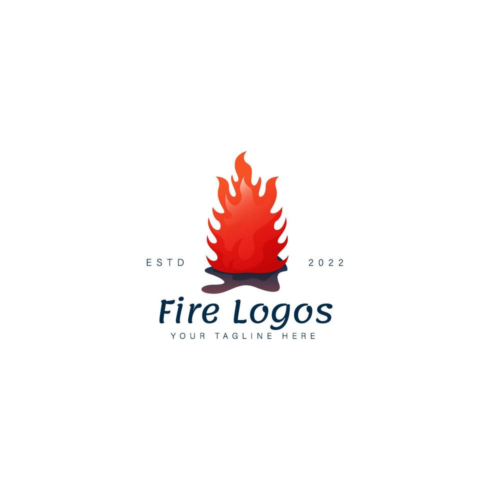 Fire gradient logo design icon illustration vector