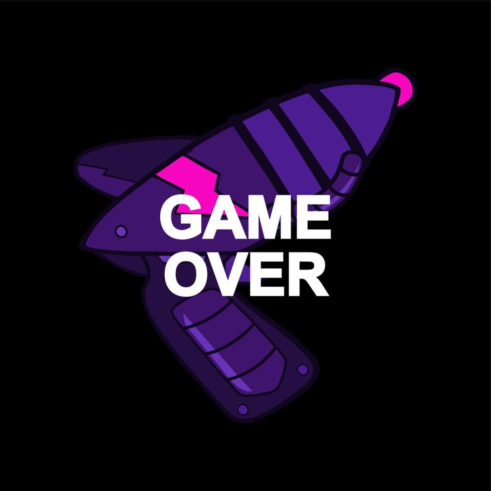 poster game over isolated dark background vector