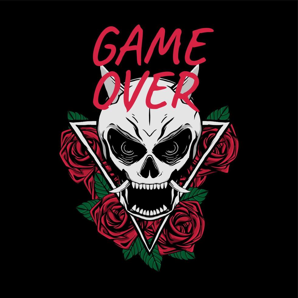 poster game over isolated dark background vector