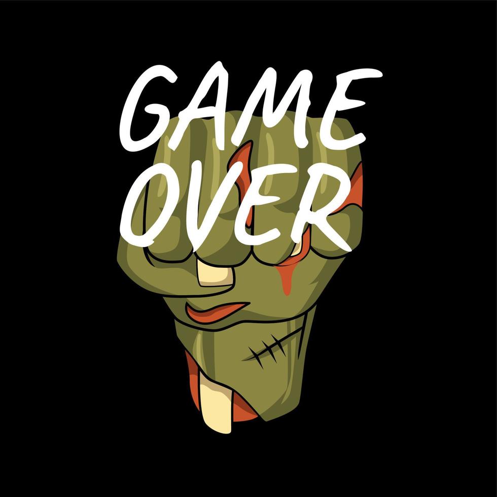 poster game over isolated dark background vector