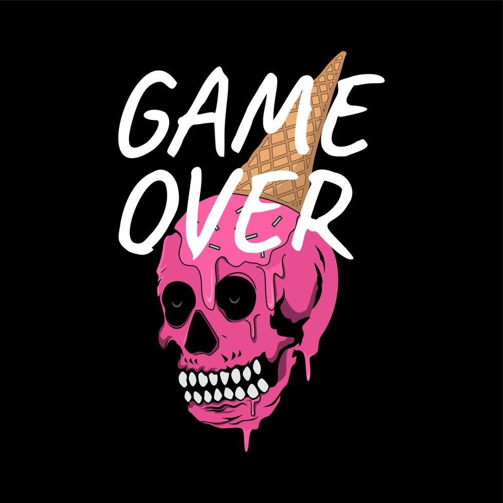poster game over isolated dark background vector