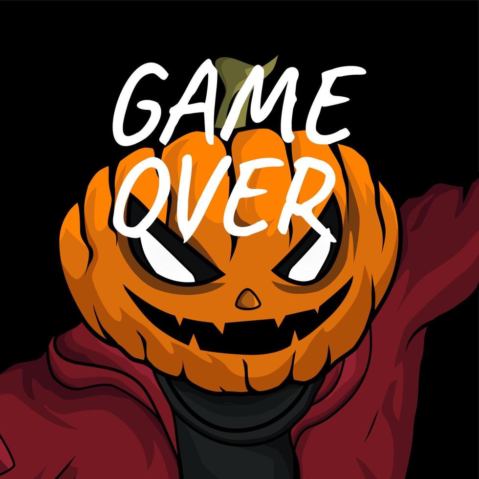 poster game over isolated dark background vector