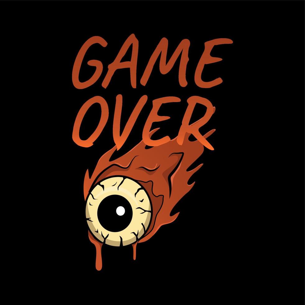 poster game over isolated dark background vector