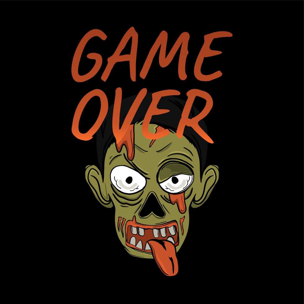 poster game over isolated dark background vector