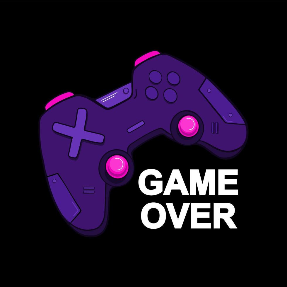 poster game over isolated dark background vector