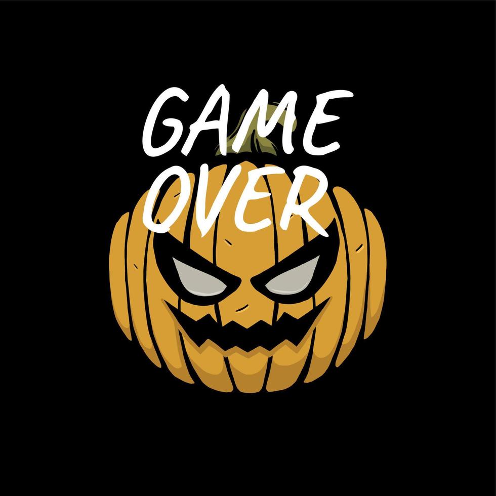 poster game over isolated dark background vector