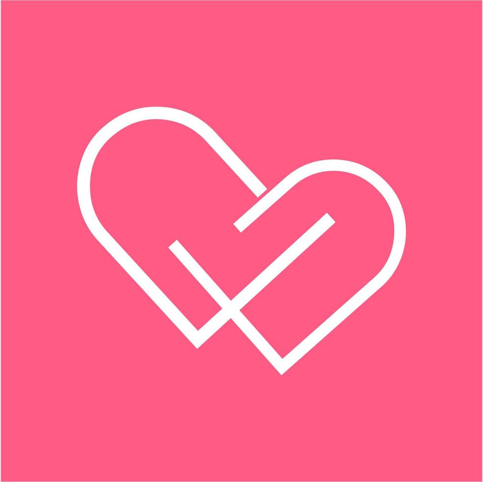 simple W, DWD, PWP, DW initials line art company logo with heart shape vector