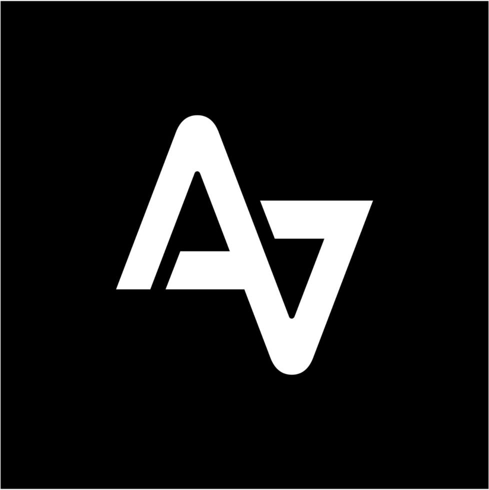 simple AV, AA, ZT initials geometric line art company logo vector