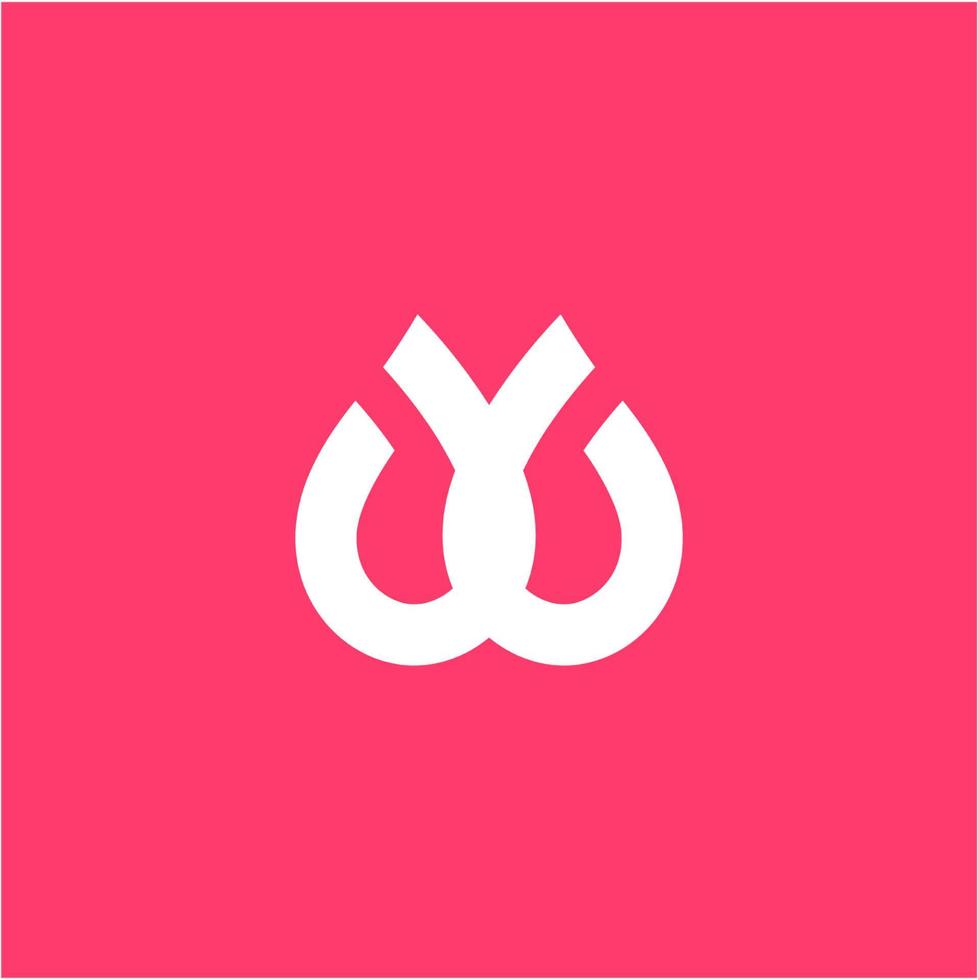 simple w, pwp, uwu, initials geometric line art company logo vector