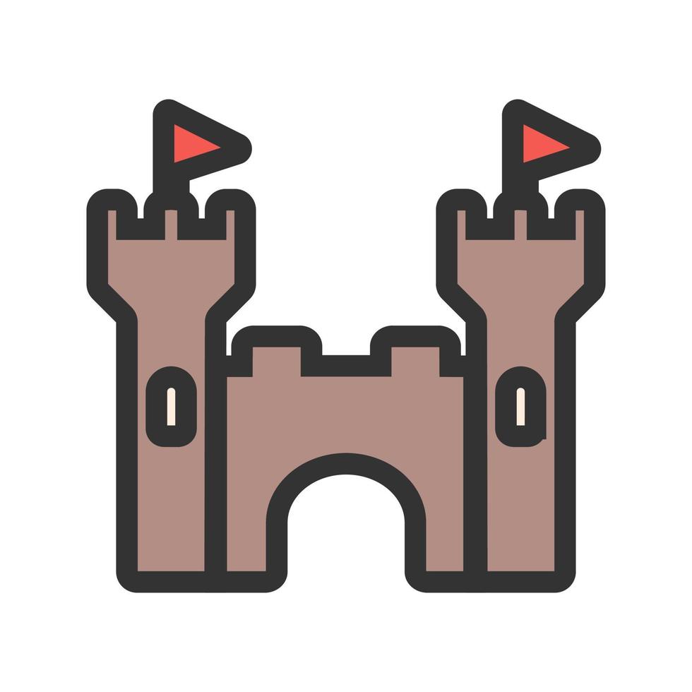 Castle II Filled Line Icon vector