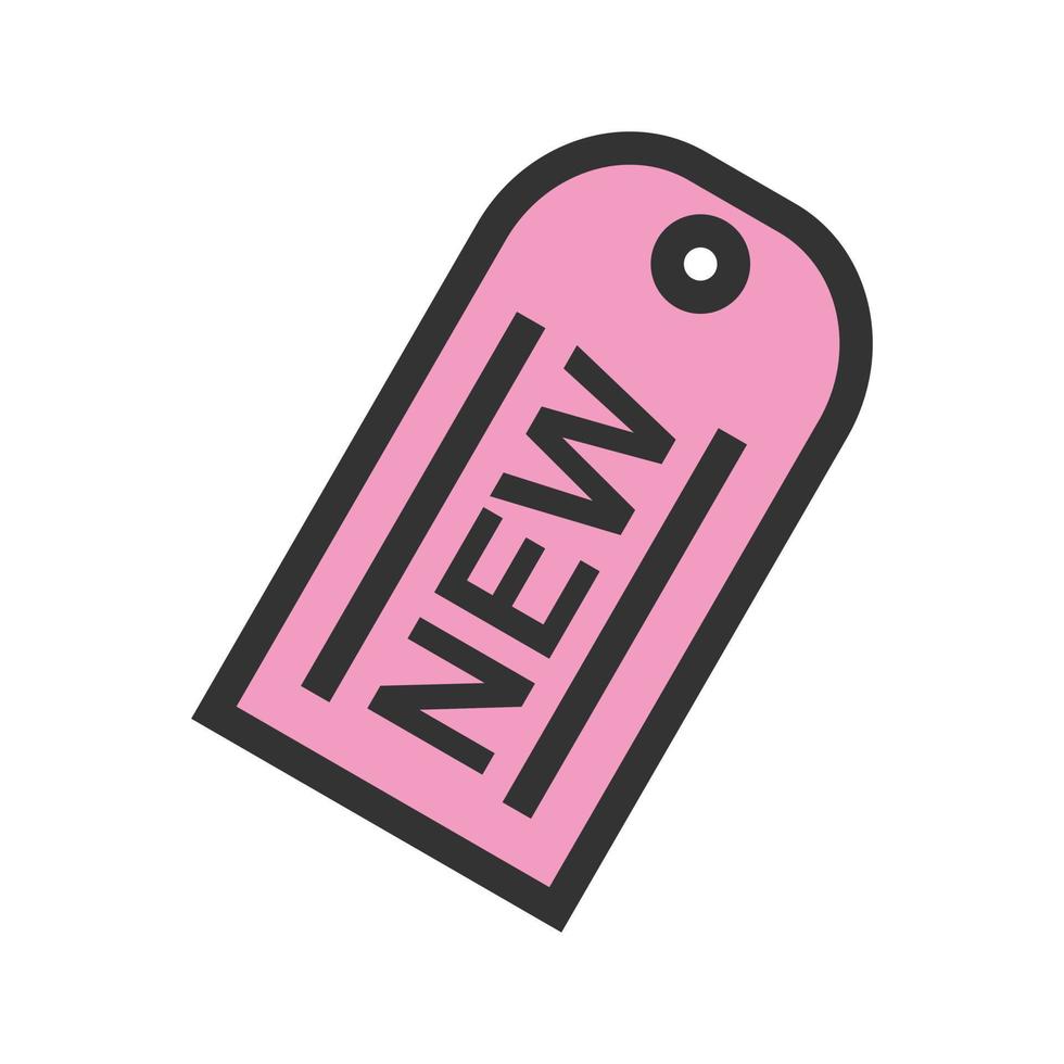 New Tag Filled Line Icon vector