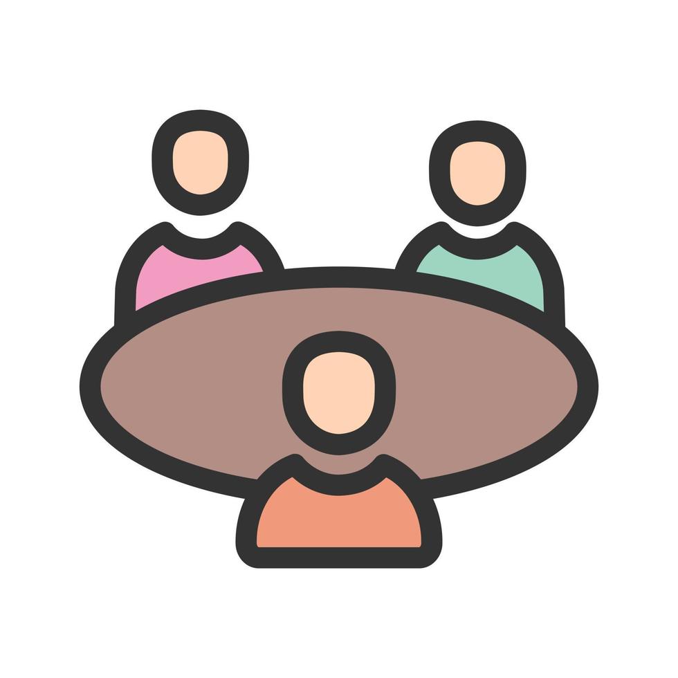 Panel Interview Filled Line Icon vector