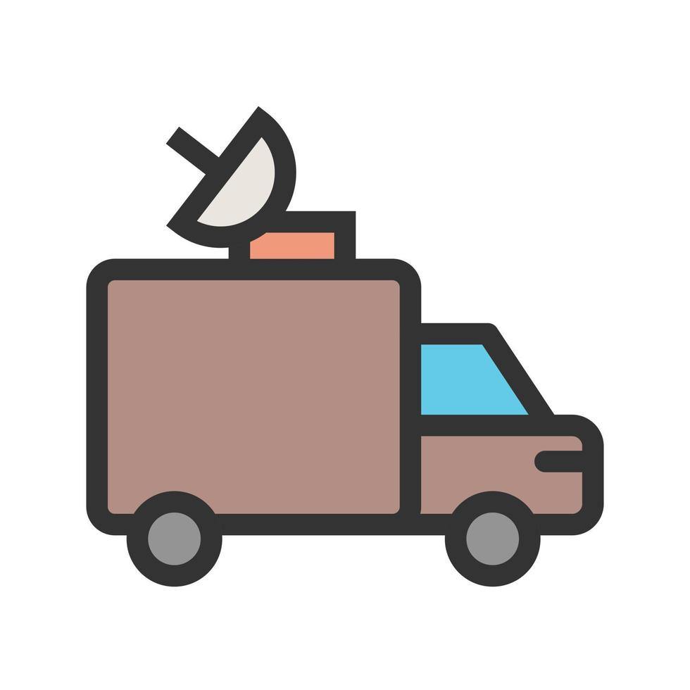 News Van Filled Line Icon vector