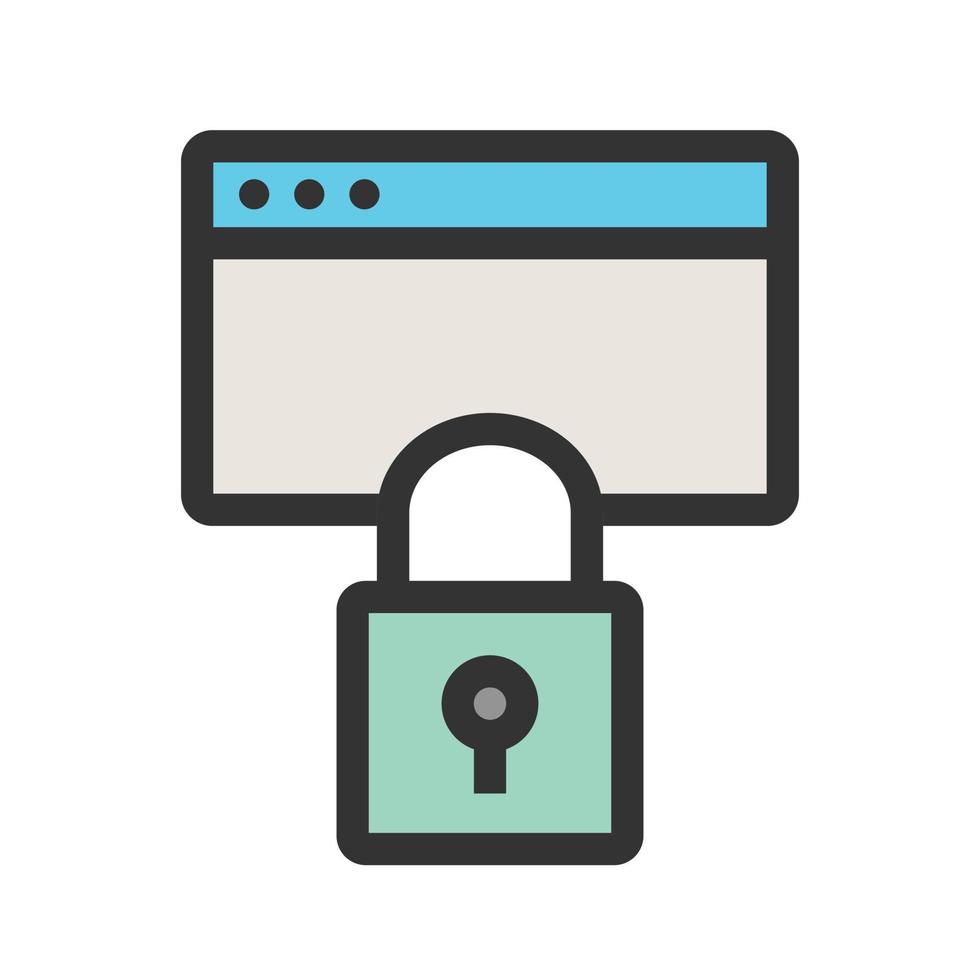 Secure Information Filled Line Icon vector