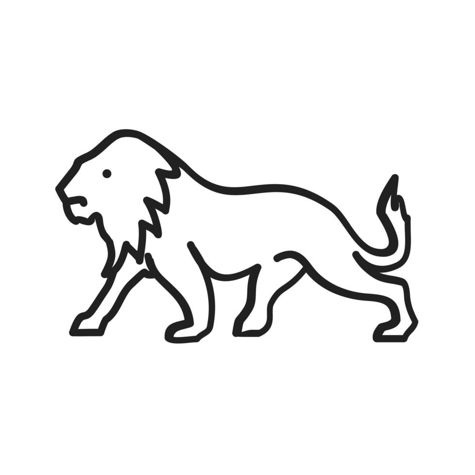 Lion Filled Line Icon vector