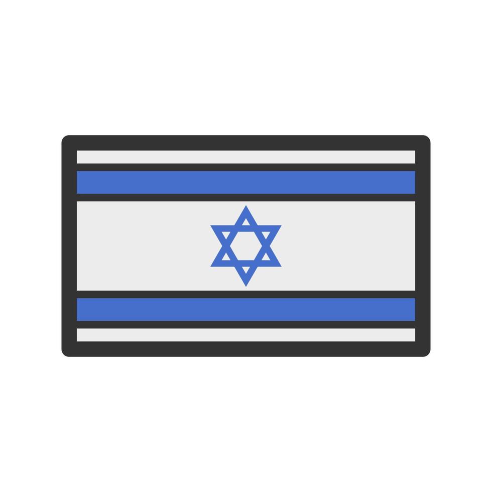 icono de línea llena de israel vector