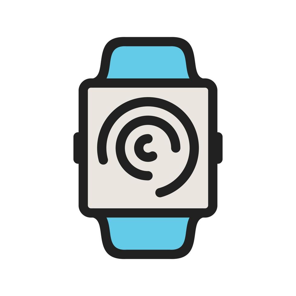 icono de línea llena de actividad de reloj vector