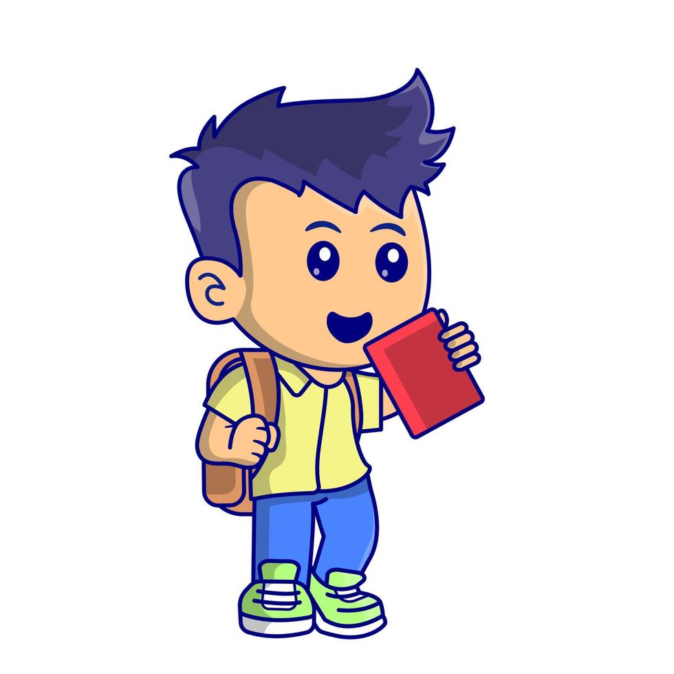 lindo niño regreso a la escuela clipart vector