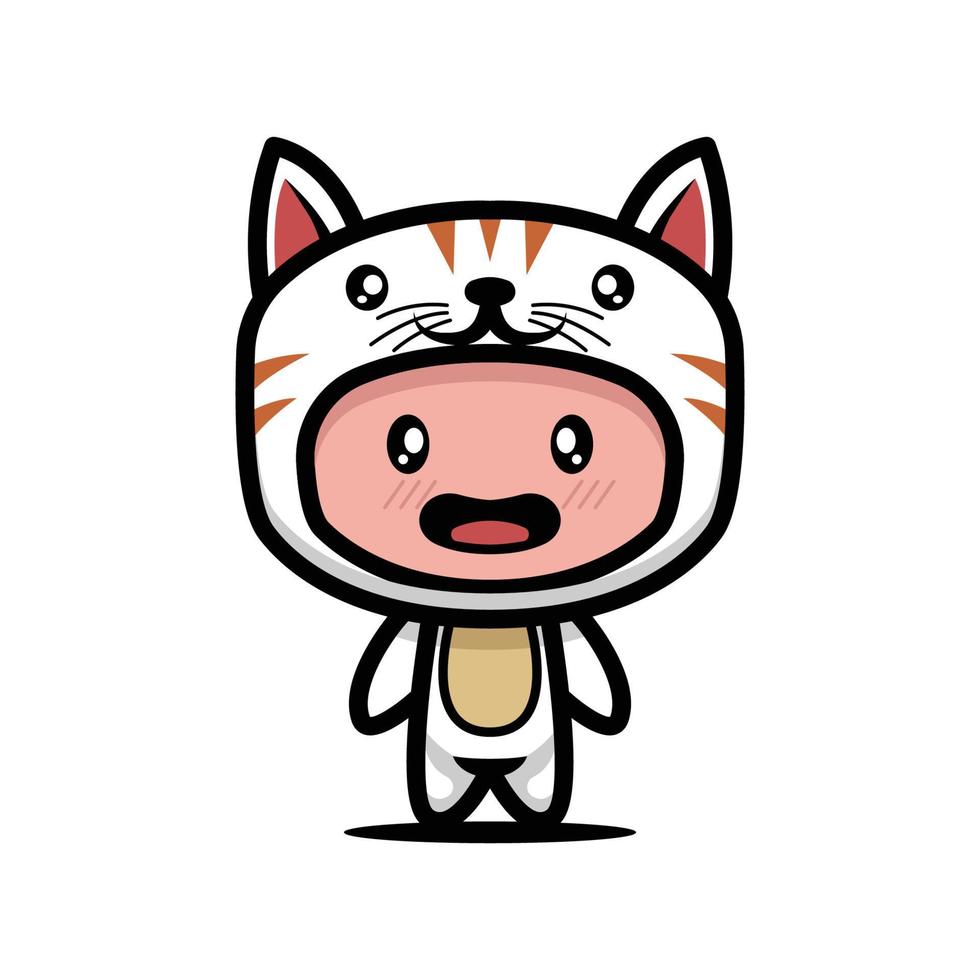 Cute kid with animal costume vector