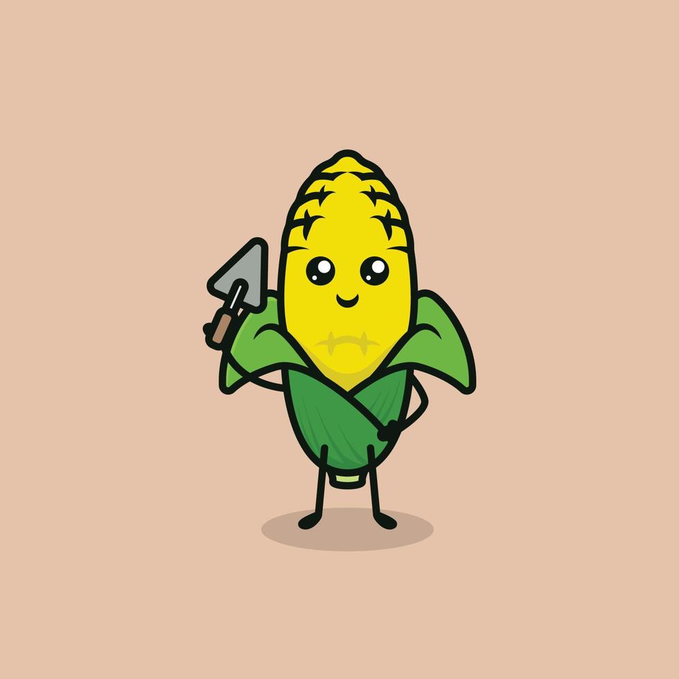 Farming corn mascot vector