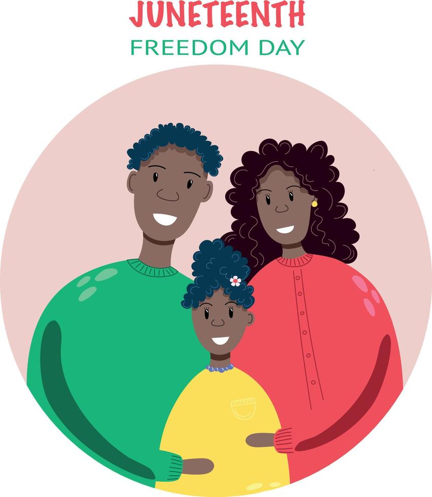 A group of black people. Juneteenth concept. Family. vector