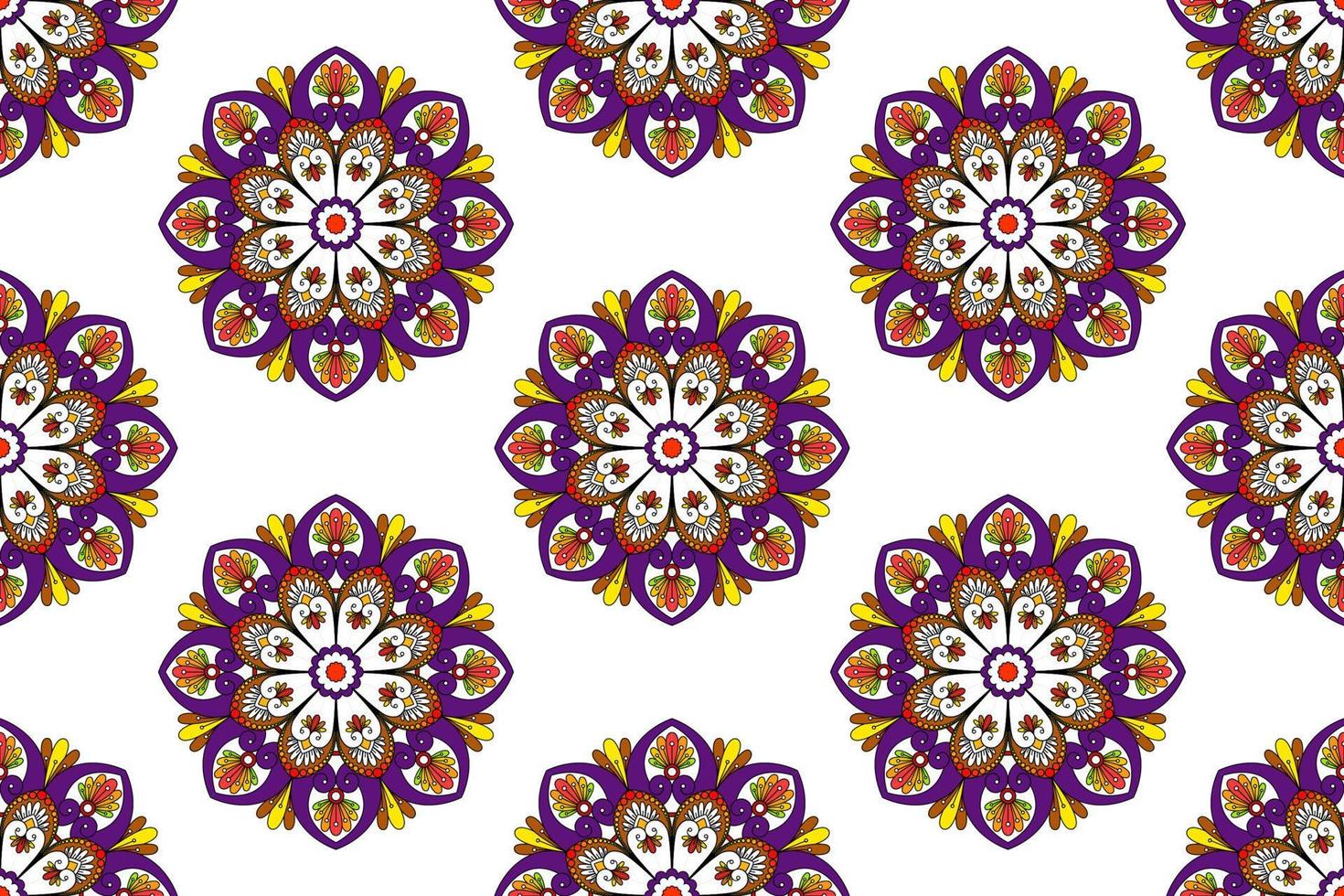 Mandala abstract geometric ethnic seamless pattern design. Aztec fabric carpet mandala Textile decorations wallpaper. Tribal boho native mandala turkey traditional embroidery vector background.