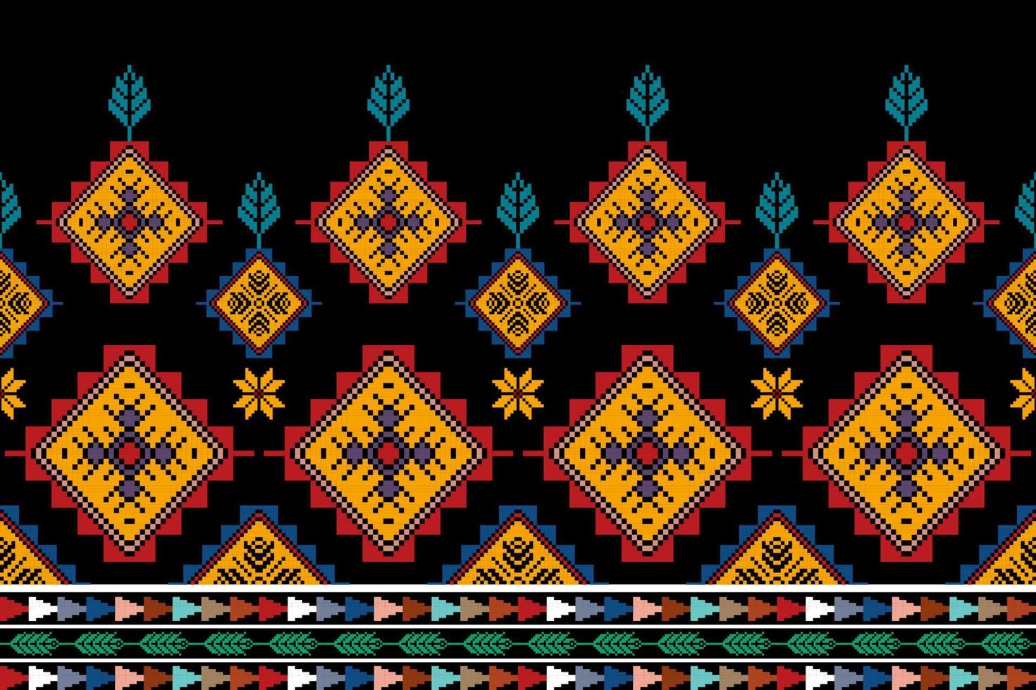 Abstract geometric motif ethnic seamless pattern design. Aztec fabric carpet mandala ornaments textile decorations wallpaper. Tribal boho native ethnic turkey traditional embroidery vector background
