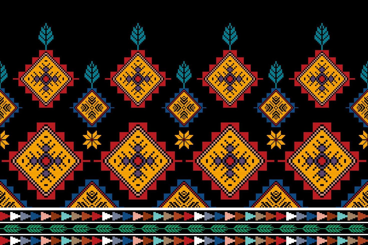 diseño de patrones sin fisuras étnicos con motivos geométricos abstractos. alfombra de tela azteca adornos de mandala decoraciones textiles papel tapiz. fondo de vector de bordado tradicional de pavo étnico nativo boho tribal