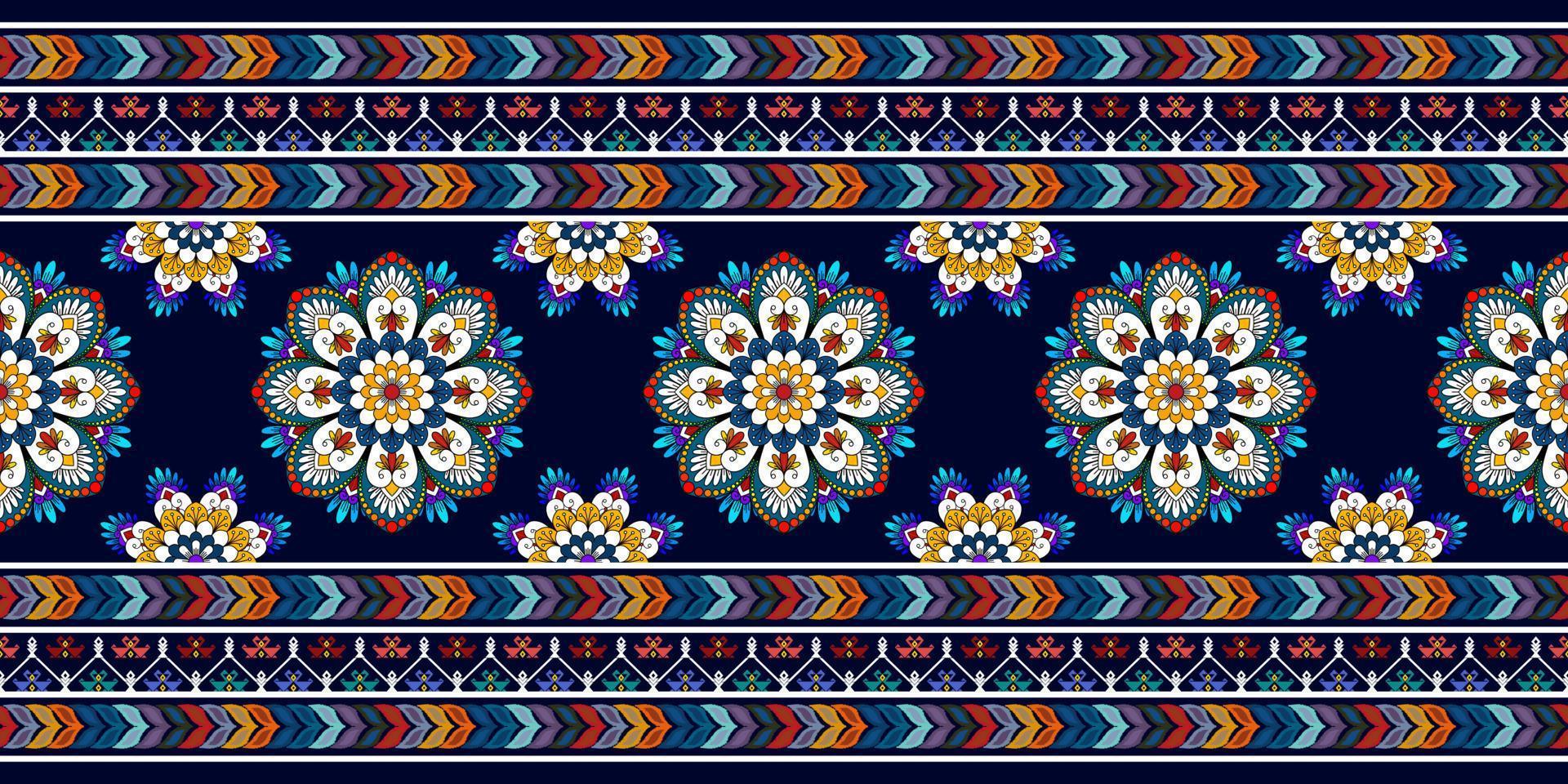Abstract geometric motif ethnic seamless pattern design. Aztec fabric carpet mandala ornaments textile decorations wallpaper. Tribal boho native ethnic turkey traditional embroidery vector background