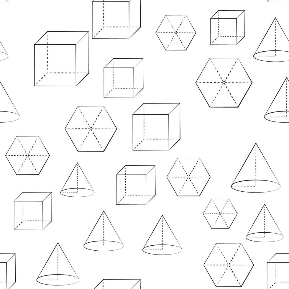 vector geometric shapes hand drawing set