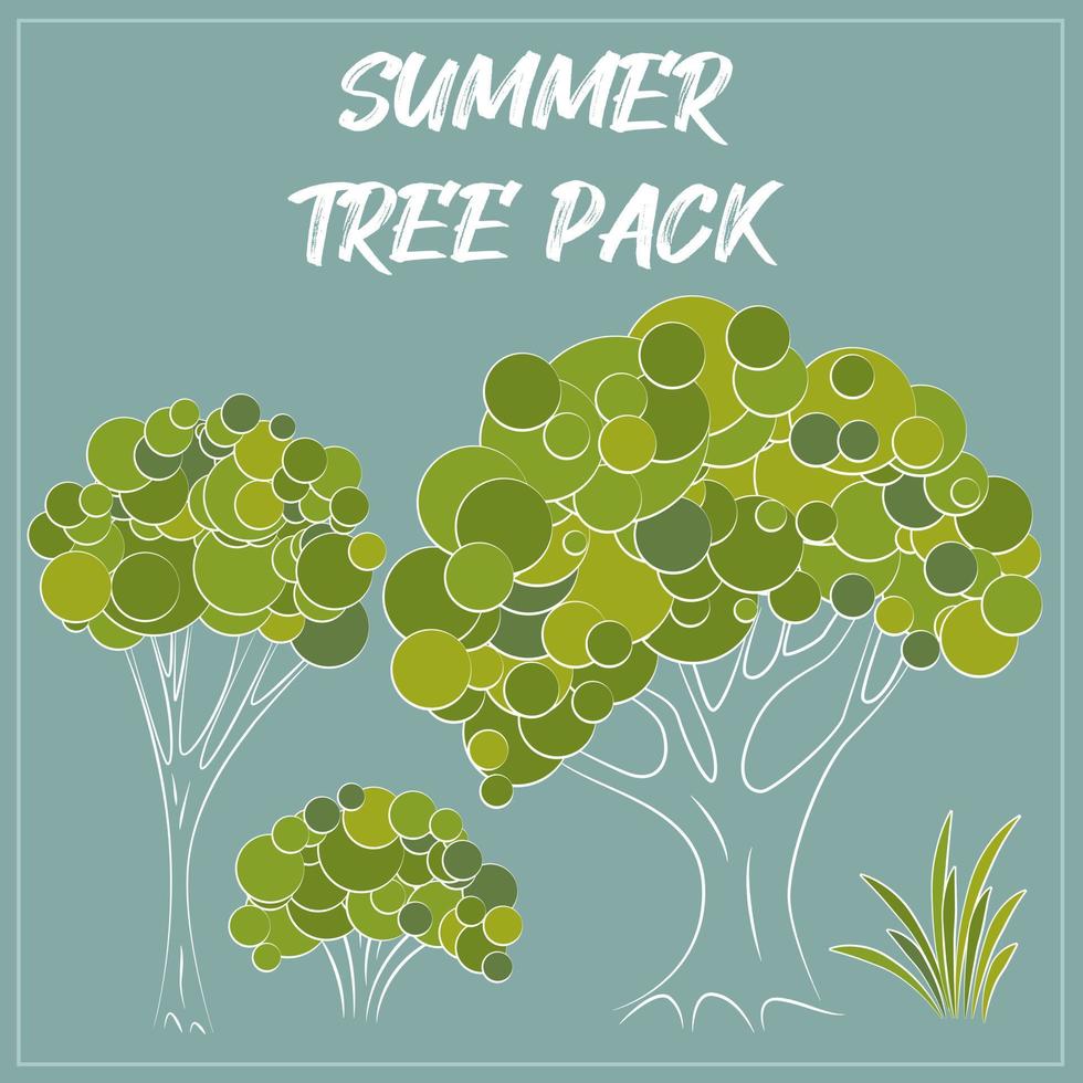 Set of different tree design Vector