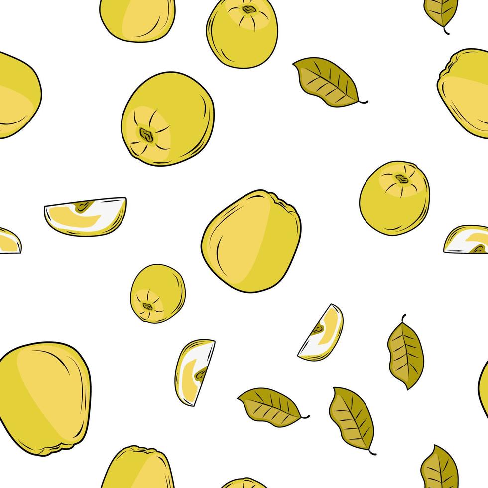 vector apple hand drawing pattern set