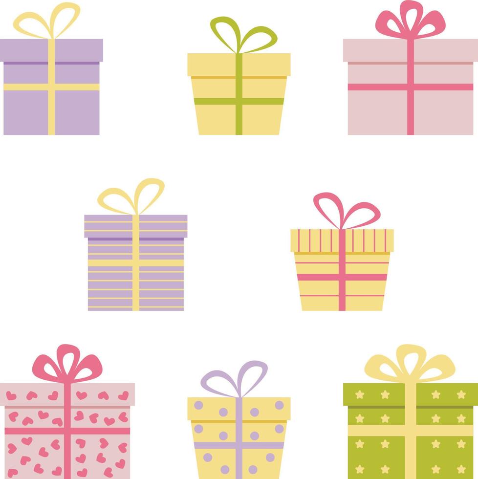 gift box color vector art icons