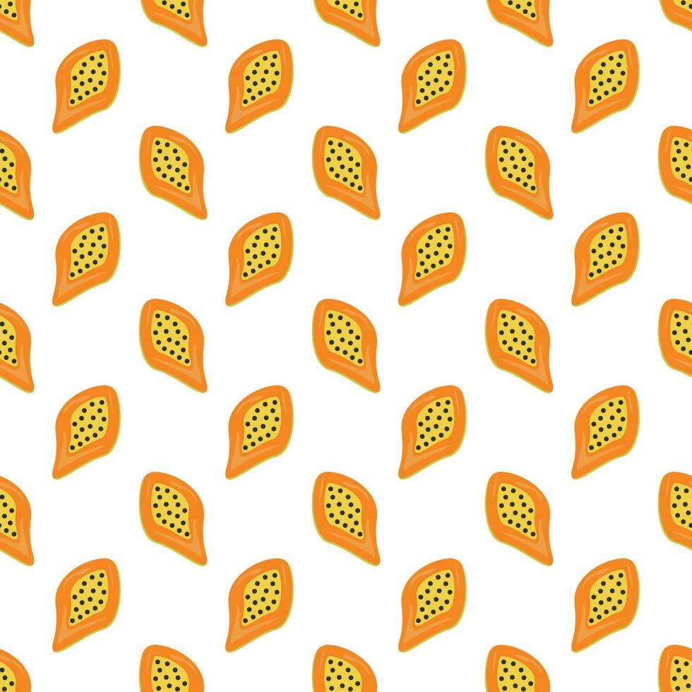 Set of vector seamless patterns with fruits, papaya. Trendy hand drawn textures. Modern abstract design for paper, cover, fabric, interior decor and more.