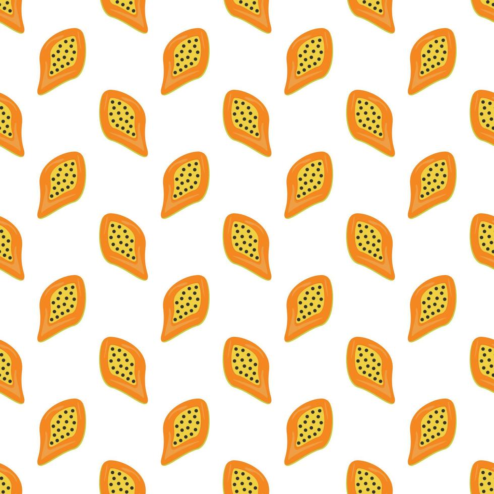 Set of vector seamless patterns with fruits, papaya. Trendy hand drawn textures. Modern abstract design for paper, cover, fabric, interior decor and more.