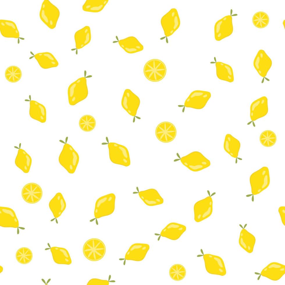 Set of vector seamless patterns with fruits, lemon with leaves. Trendy hand drawn textures. Modern abstract design for paper, cover, fabric, interior decor and more.