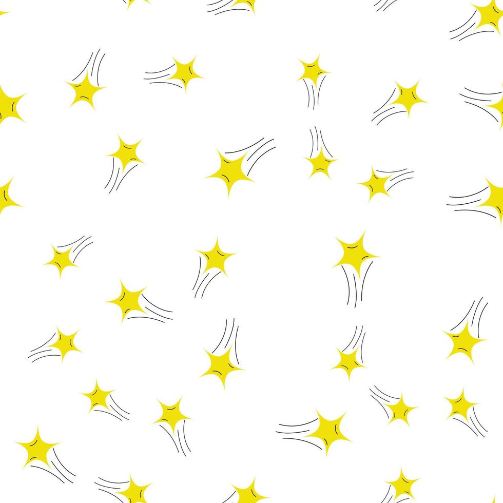 Vector pattern. Hand-drawn star repeating pattern. Cute illustration for banners, fabric trim, footer.