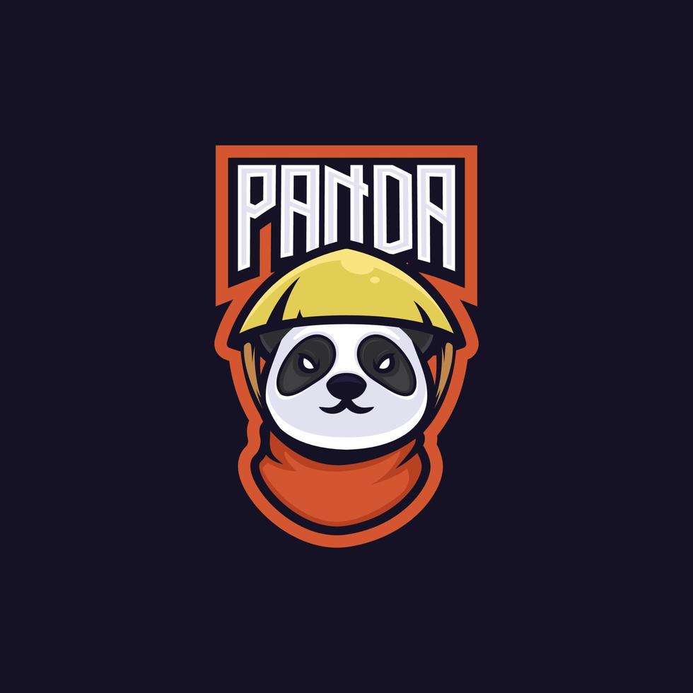 Panda esport logo badge vector