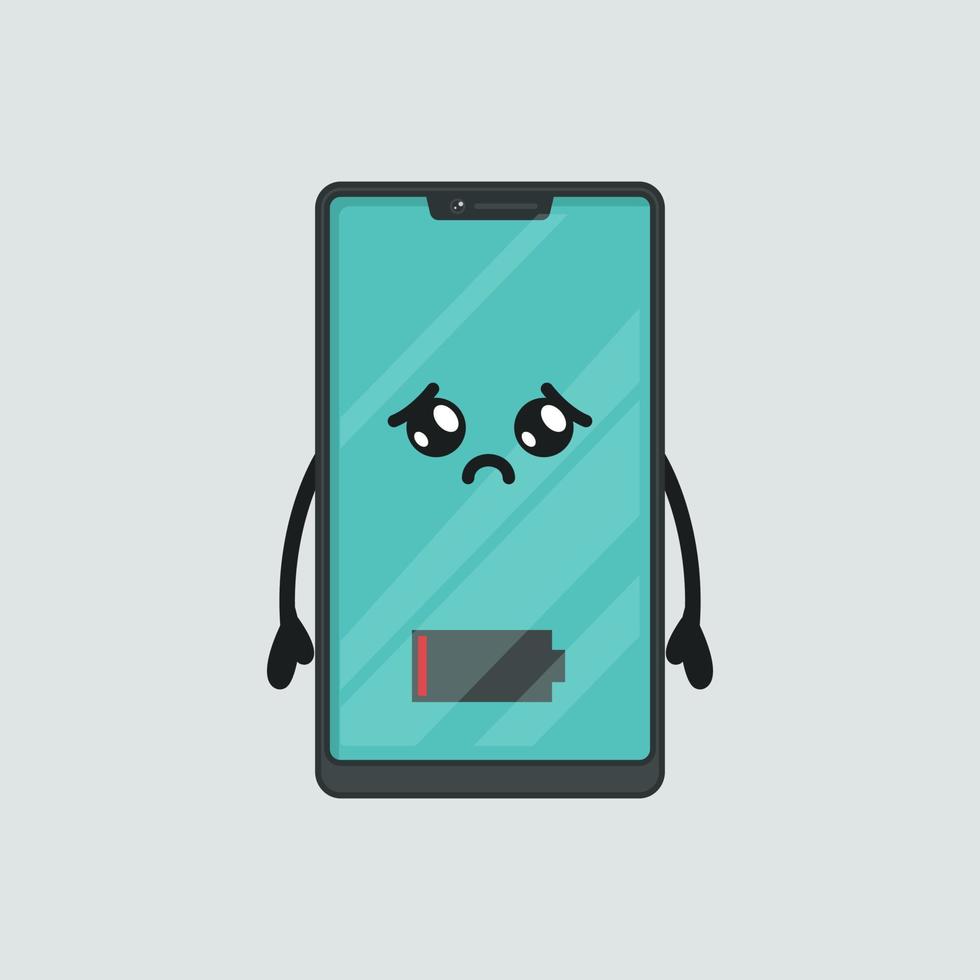 mascota de ilustración de teléfono inteligente vector