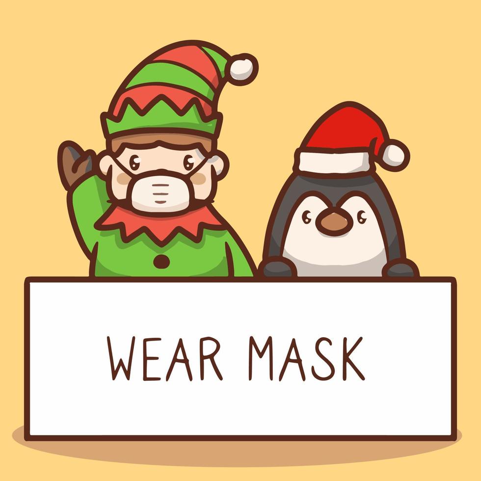 Face mask santa claus mascot vector