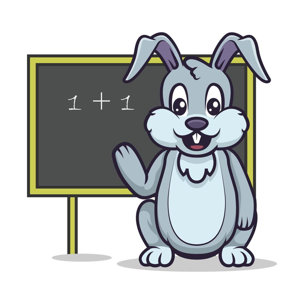 Cute bunny mascot education and school related design vector