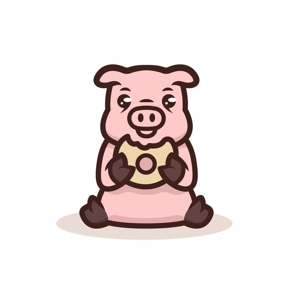 Cute Pig msacot vector