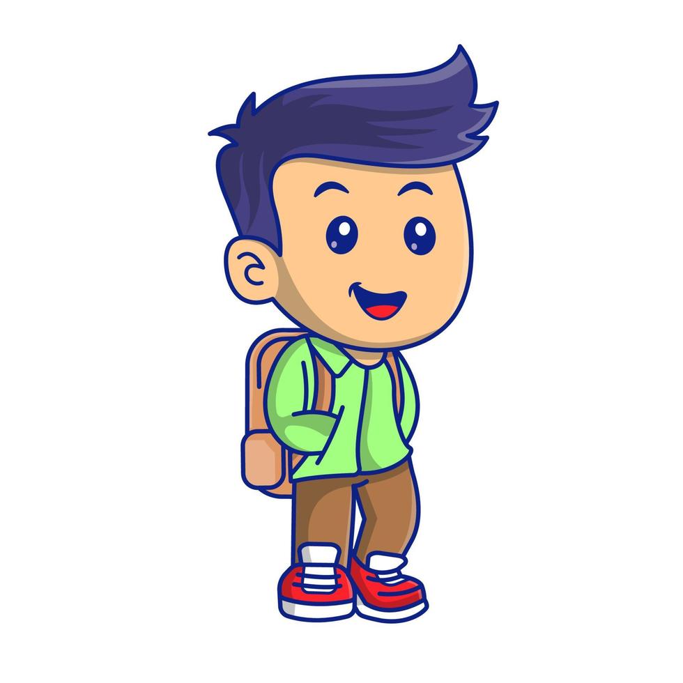 lindo niño regreso a la escuela clipart vector