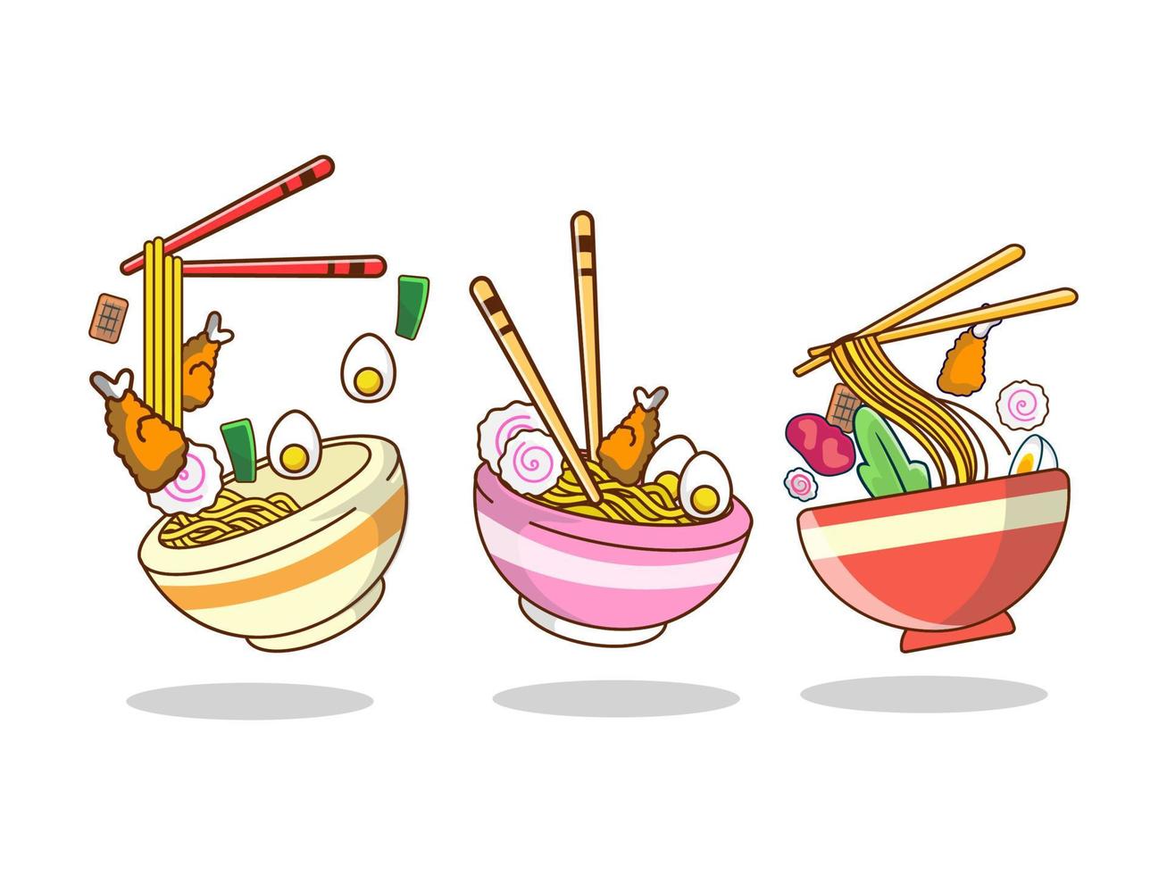 ramen japonés fideos clipart vector