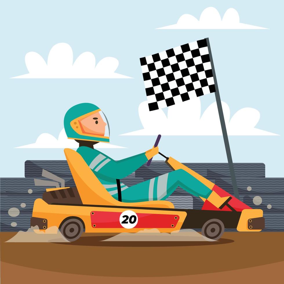 Racing Cars On Race Tracks vector