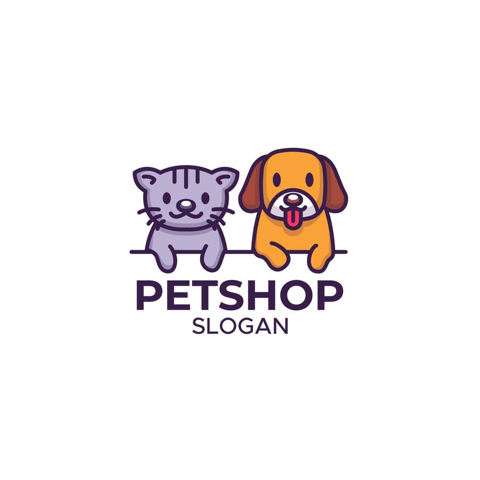 plantilla de diseño de logotipo de tienda de mascotas vector