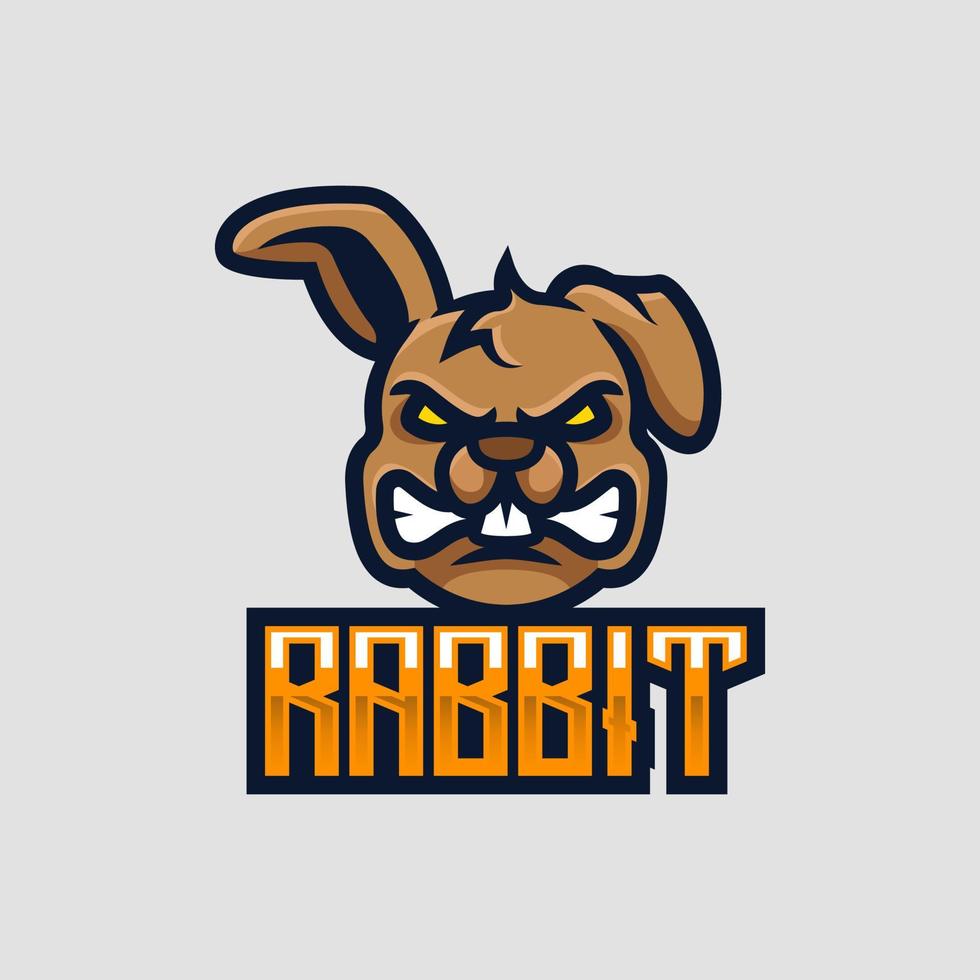 Rabbit esport logo design vector